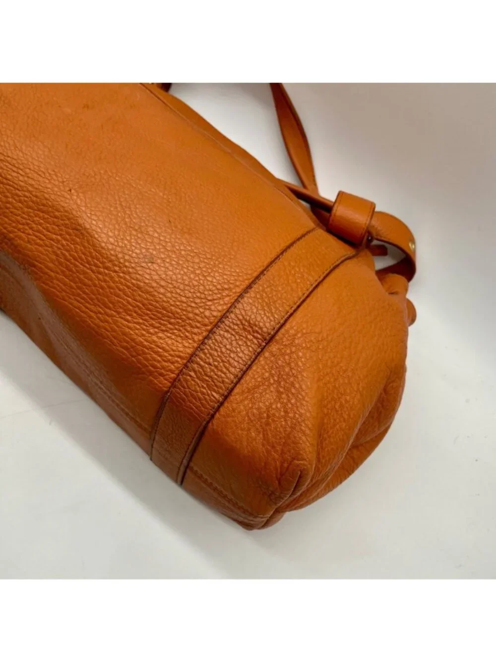 Fredric T Orange Pebbled Leather Hobo Bag
